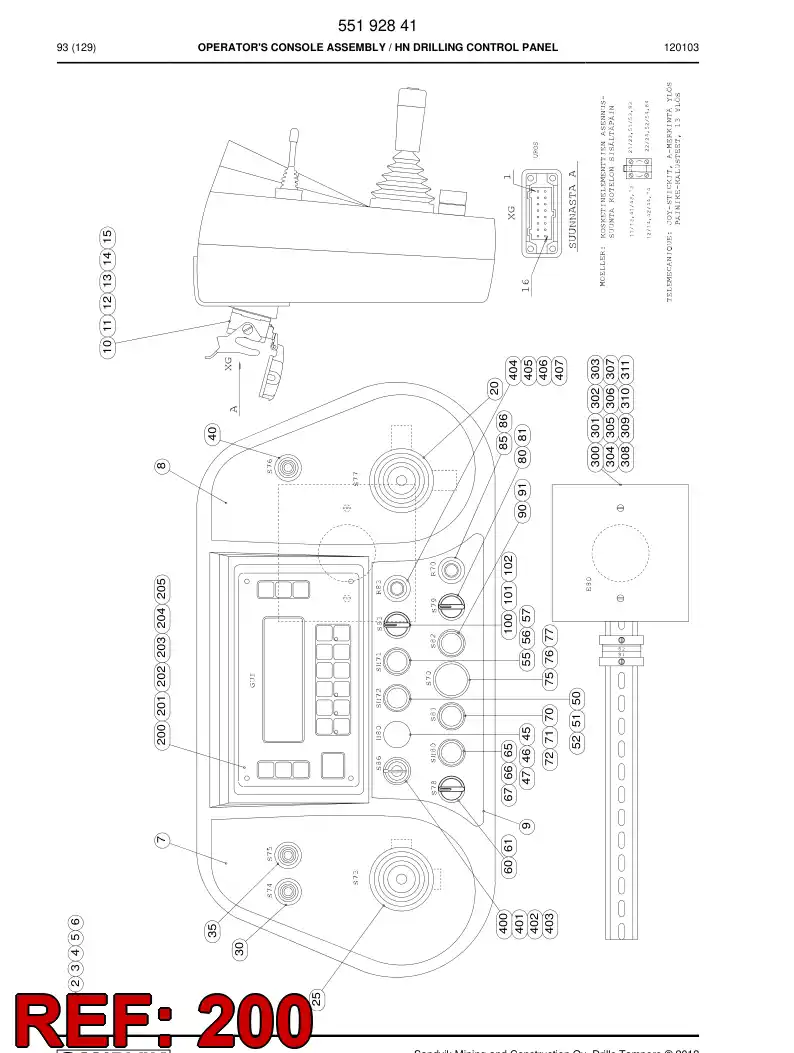 55051617a 550 516 17a Graphical user interface - Sandvik Technical Drawing