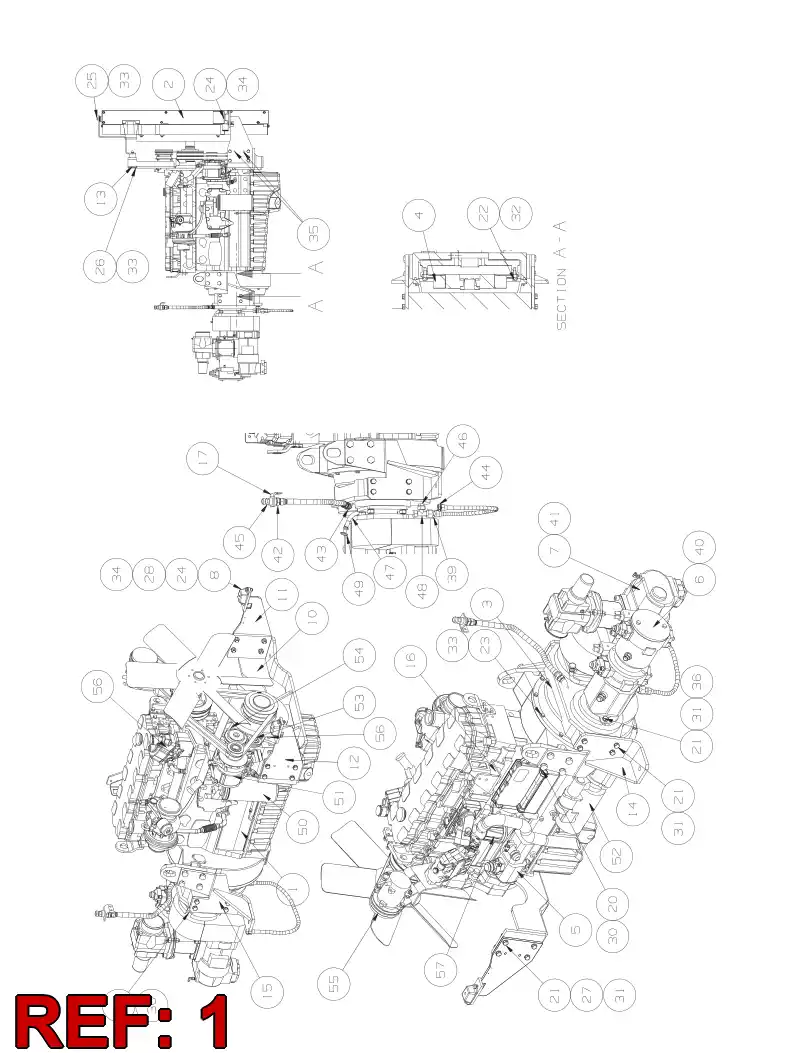 55051621 550 516 21 ENGINE - Sandvik Technical Drawing