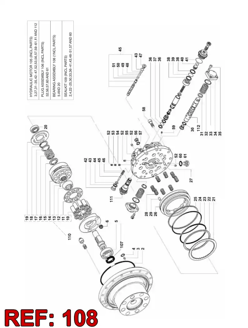 55051646 550 516 46 BEARING ASSEMBLY - Sandvik Technical Drawing