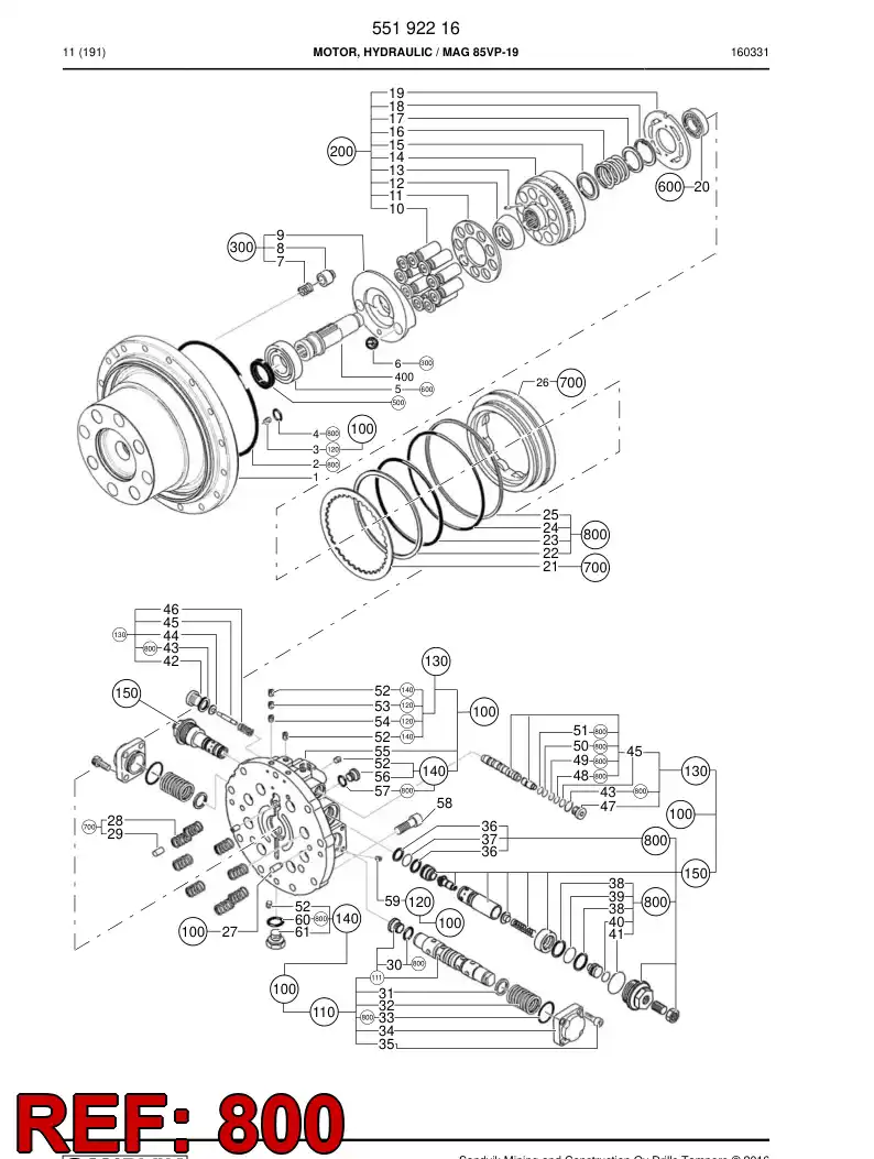55051649a 550 516 49a Seal Kit - Sandvik Technical Drawing