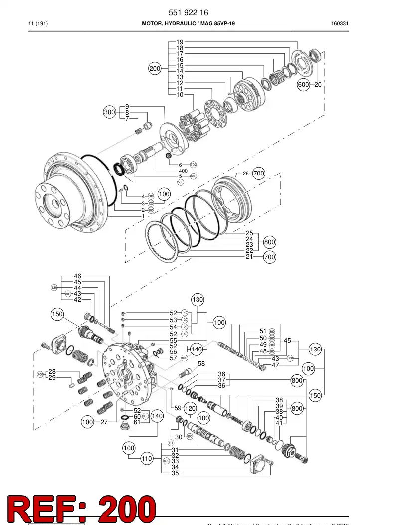55051654a 550 516 54a Block, Cylinder - Sandvik Technical Drawing