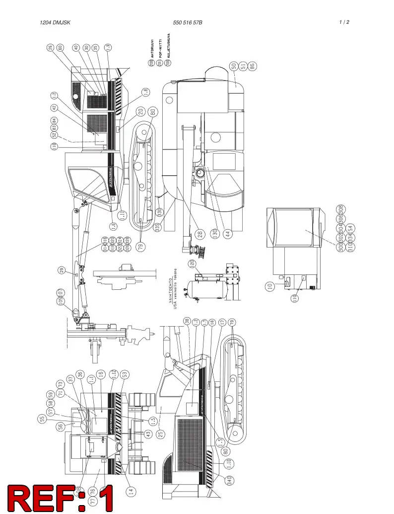 55051660 550 516 60 DECAL SET - Sandvik Technical Drawing