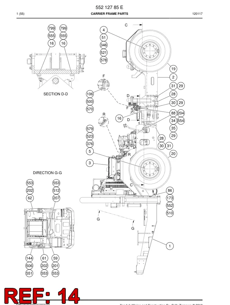 55051867a 550 518 67a Bracket - Sandvik Technical Drawing