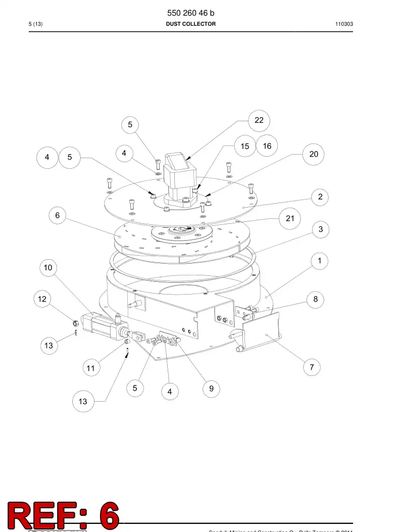 55051946b 550 519 46b Impeller - Sandvik Technical Drawing