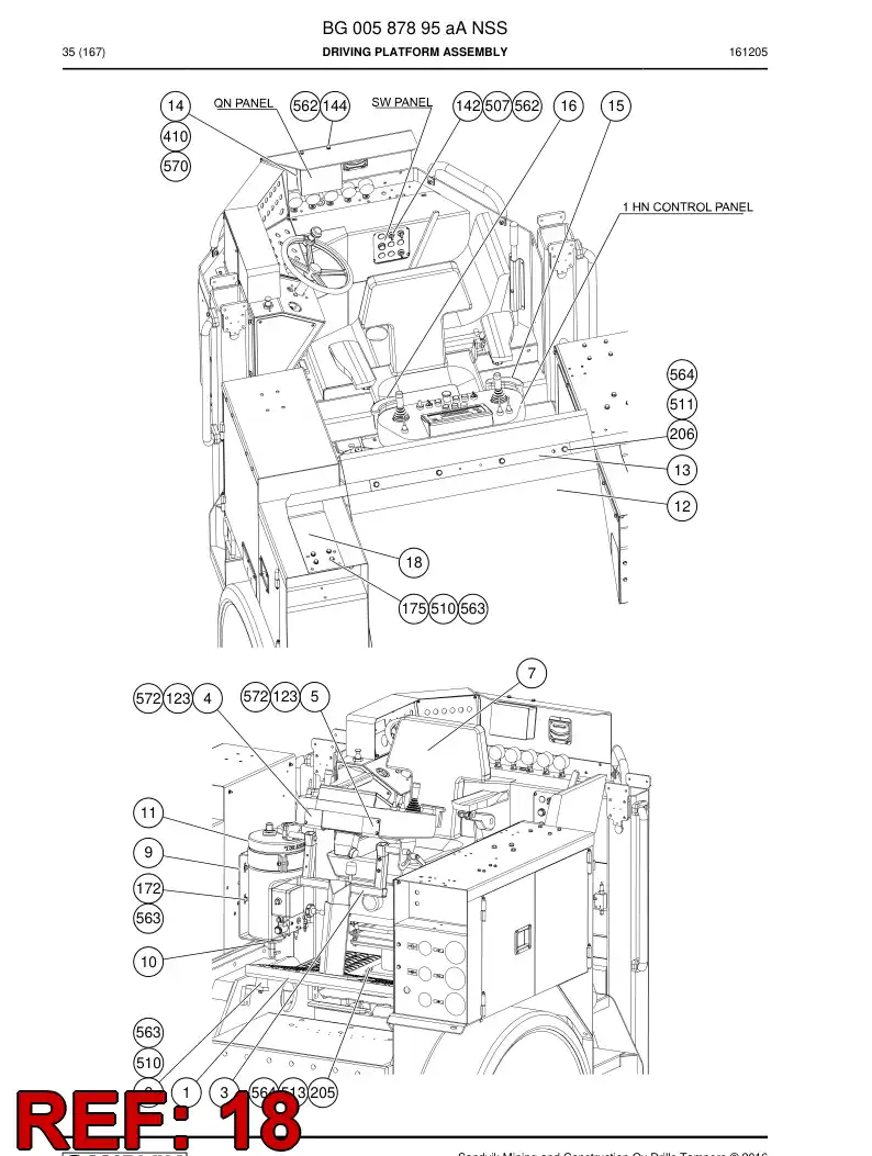 55051954 550 519 54 Covers - Sandvik Technical Drawing
