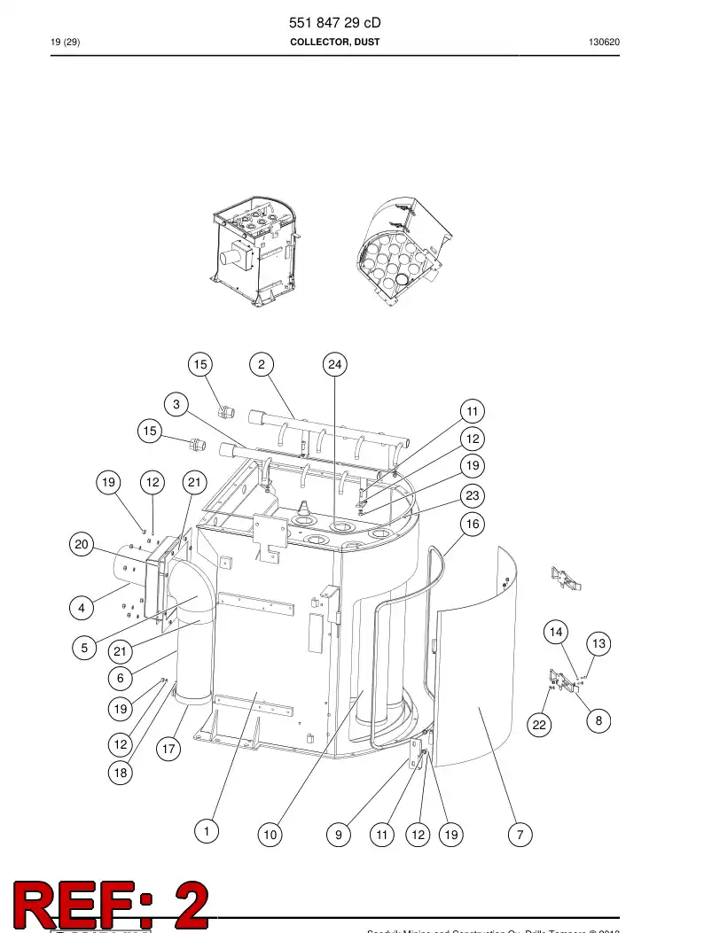 55051978- 550 519 78- Distributor, Air - Sandvik Technical Drawing