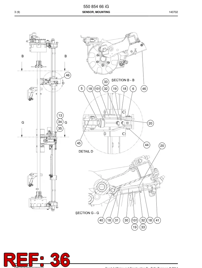 55052004a 550 520 04a Switch, Proximity, Inductive - Sandvik Technical Drawing