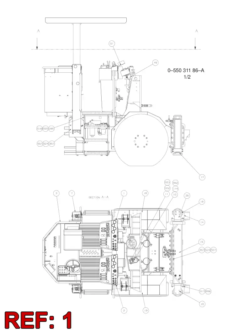 55052012 550 520 12 CONTROL SYSTEM - Sandvik Technical Drawing