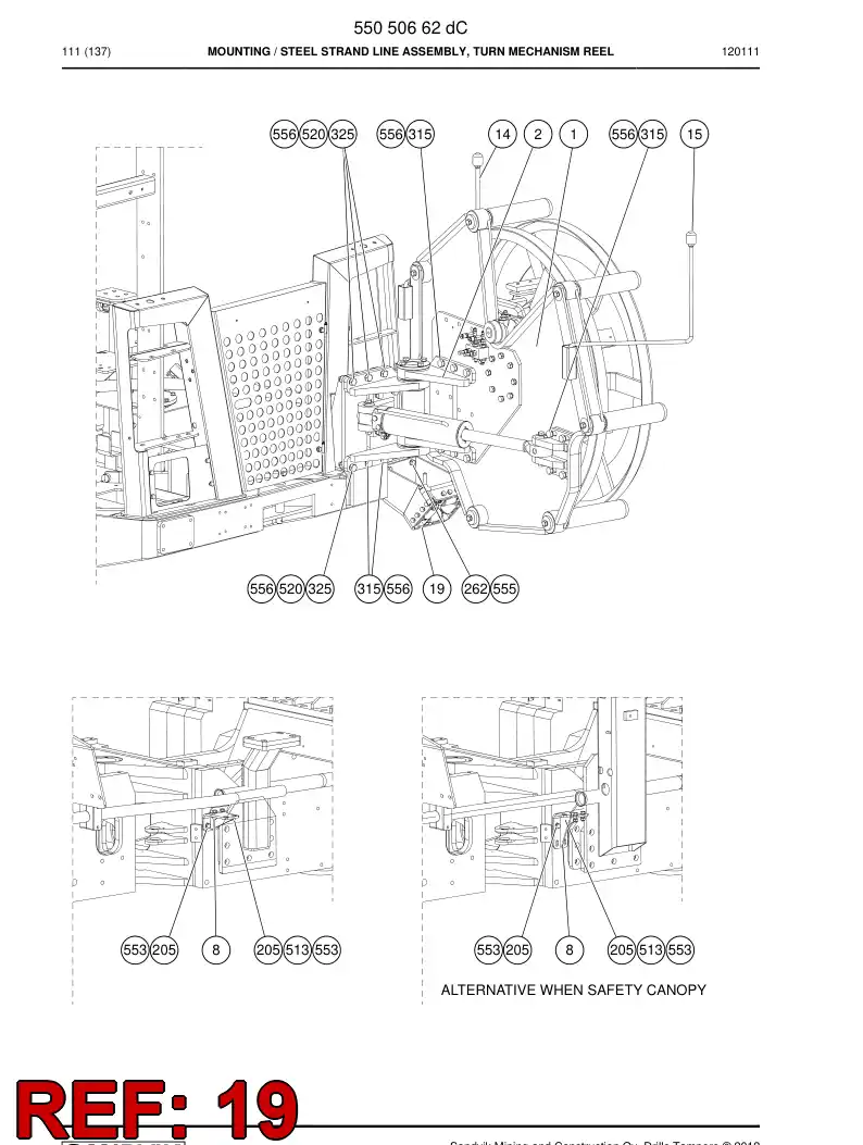 55052055 550 520 55 Guide - Sandvik Technical Drawing