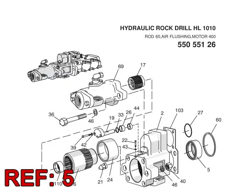 55052086 550 520 86 BEARING - Sandvik Technical Drawing
