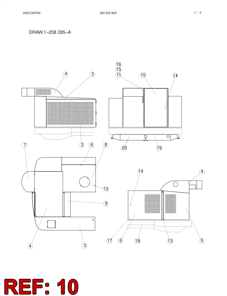 55052111 550 521 11 MOUNTING SUPPORT - Sandvik Technical Drawing