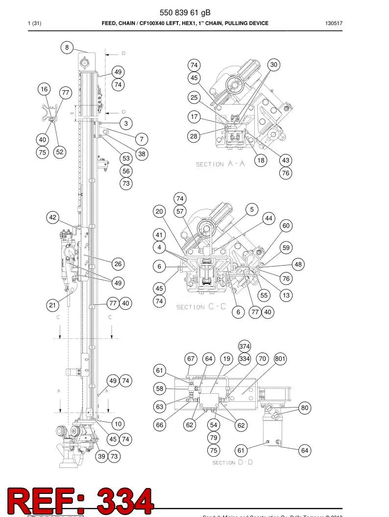 55052118a 550 521 18a Pipe - Sandvik Technical Drawing