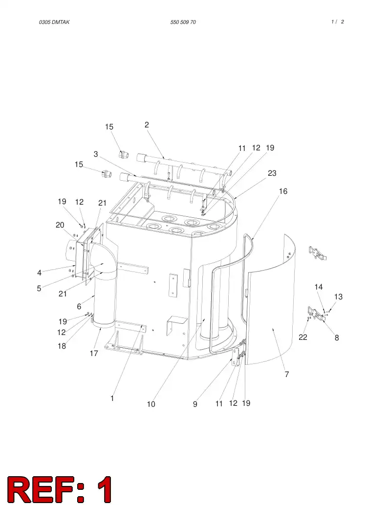 55052198 550 521 98 Dust collector - Sandvik Technical Drawing