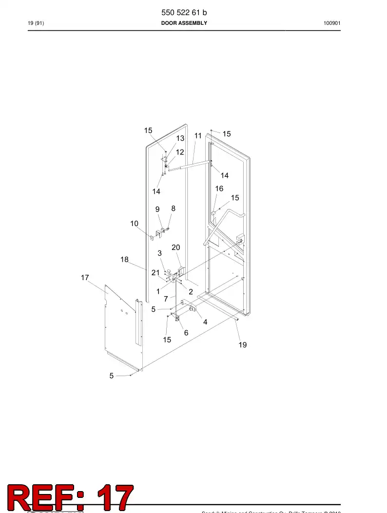 55052269 550 522 69 Cover plate - Sandvik Technical Drawing