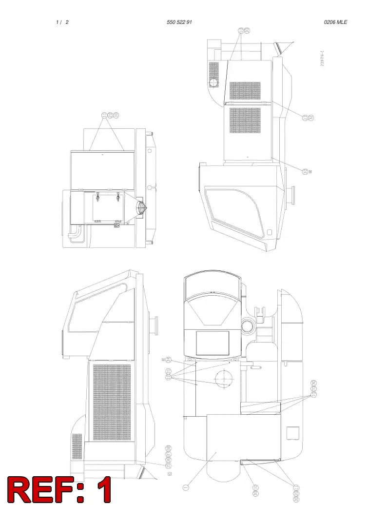 55052292 550 522 92 COVER ASSEMBLY - Sandvik Technical Drawing