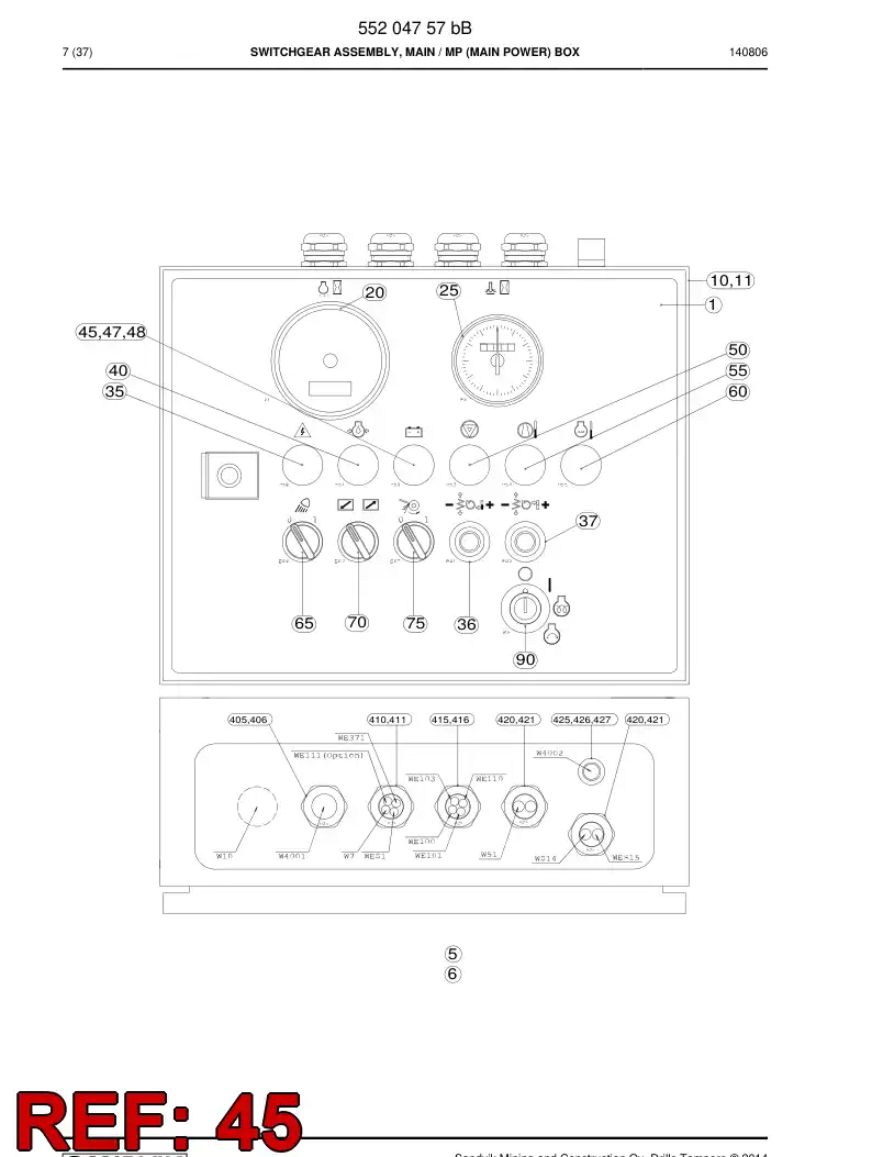 55052347a 550 523 47a Light, Signal - Sandvik Technical Drawing