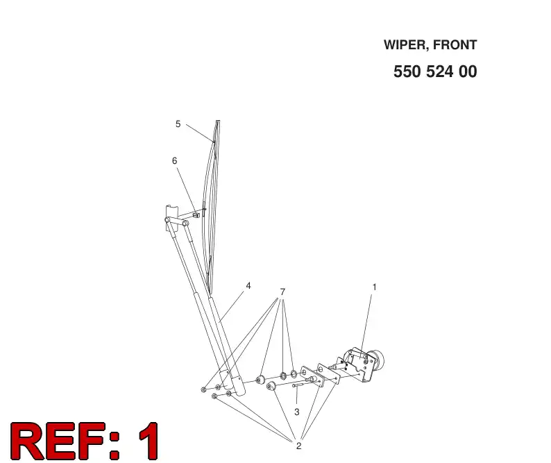 55052411 550 524 11 WIPER MOTOR - Sandvik Technical Drawing
