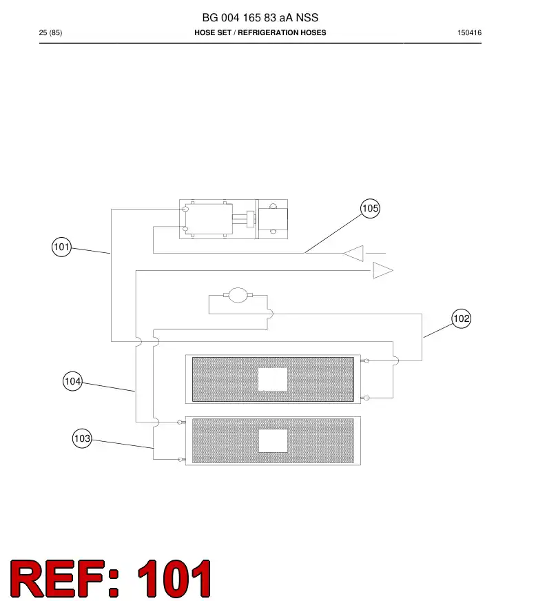 550 524 45 HOSE, REFRIGERACIN - drawing