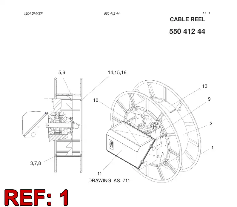 55052620 550 526 20 WHEEL - Sandvik Technical Drawing