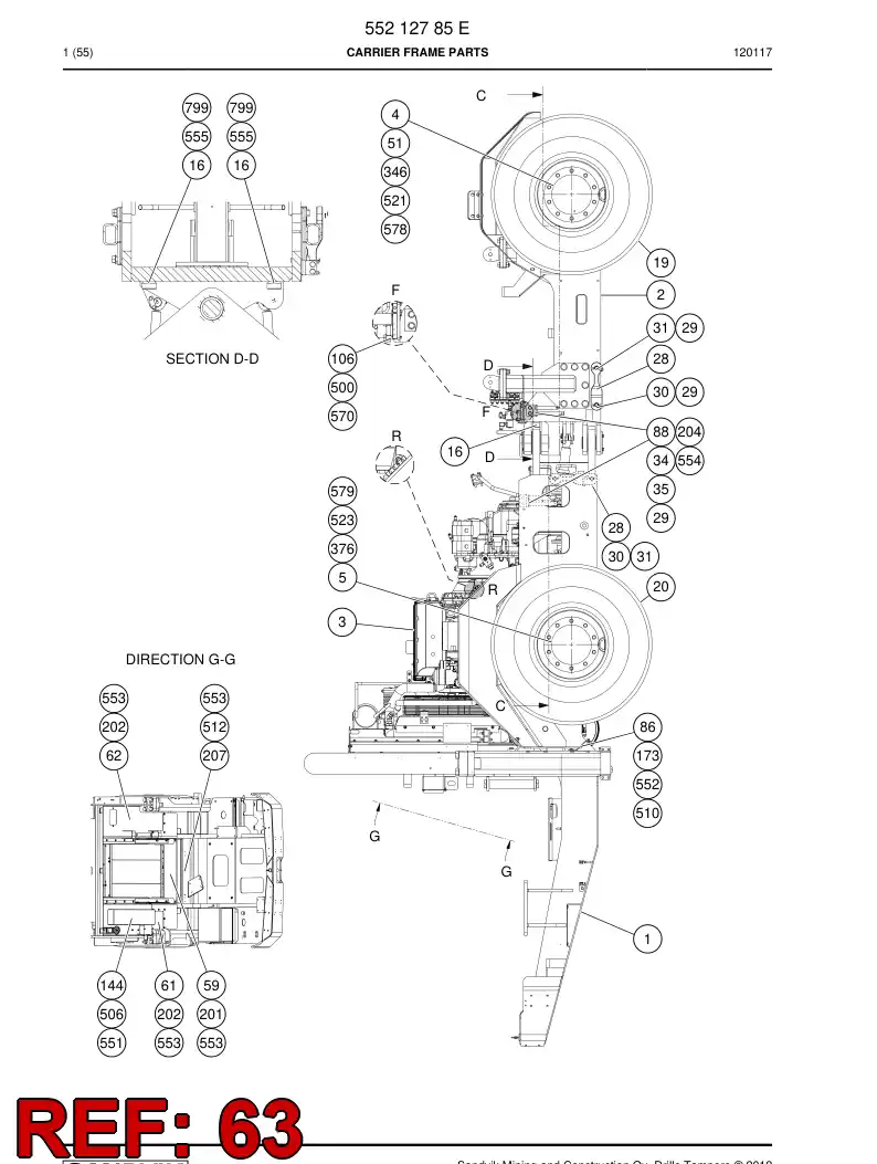 55052624a 550 526 24a PROTECCIN - Sandvik Technical Drawing