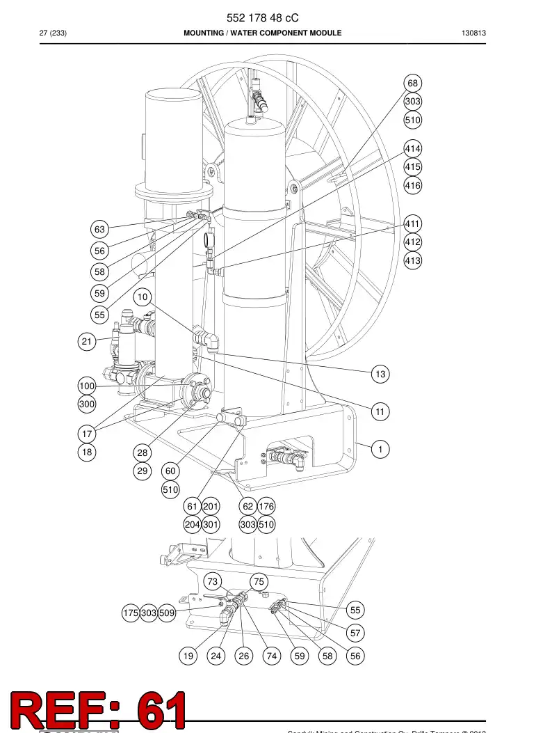 55052762 550 527 62 Support - Sandvik Technical Drawing