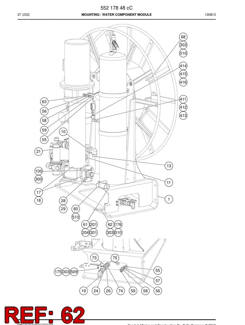 55052770 550 527 70 Plate - Sandvik Technical Drawing