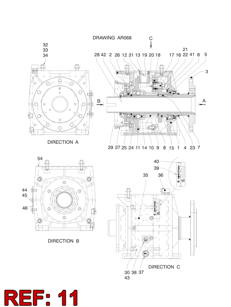 55052959 550 529 59 WHEEL - Sandvik Technical Drawing