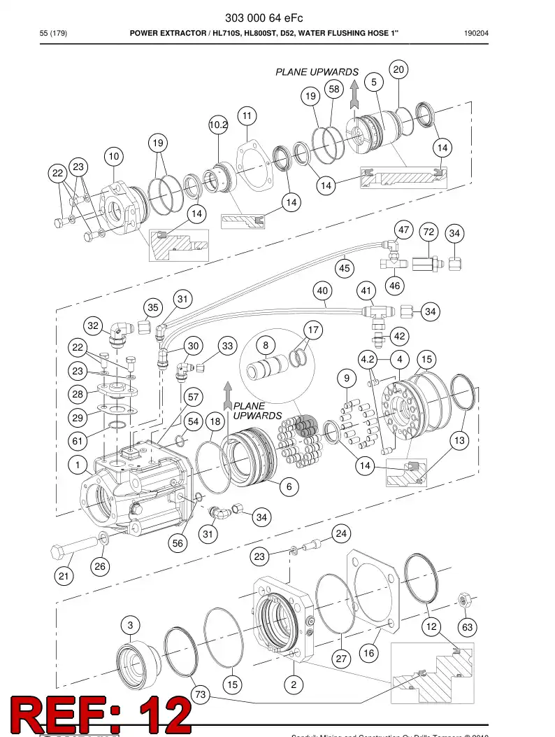 55052961a 550 529 61a Seal, U - Sandvik Technical Drawing