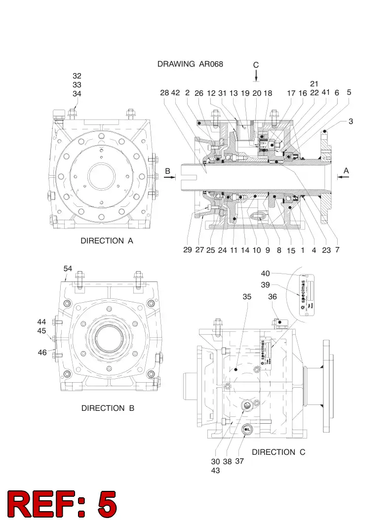 55052963 550 529 63 BEARING - Sandvik Technical Drawing
