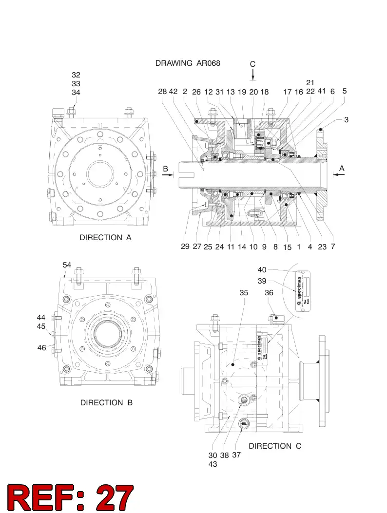 55052979 550 529 79 FLANGE - Sandvik Technical Drawing