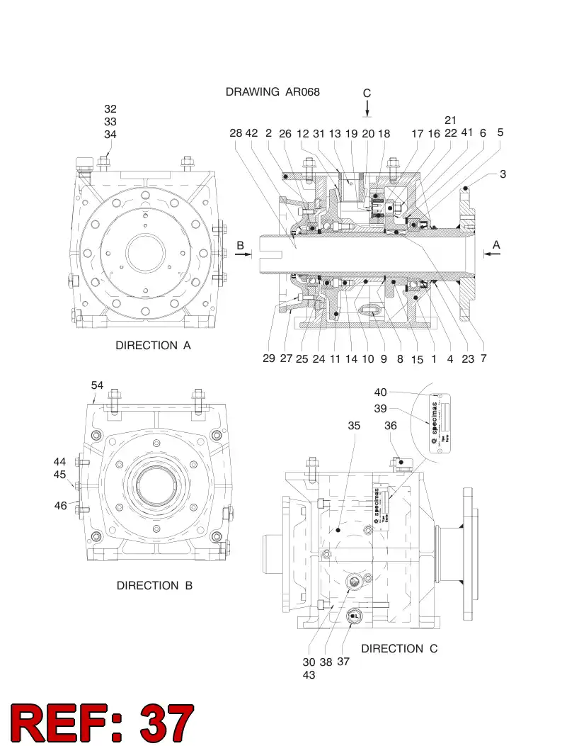 55052989 550 529 89 CONECTOR - Sandvik Technical Drawing