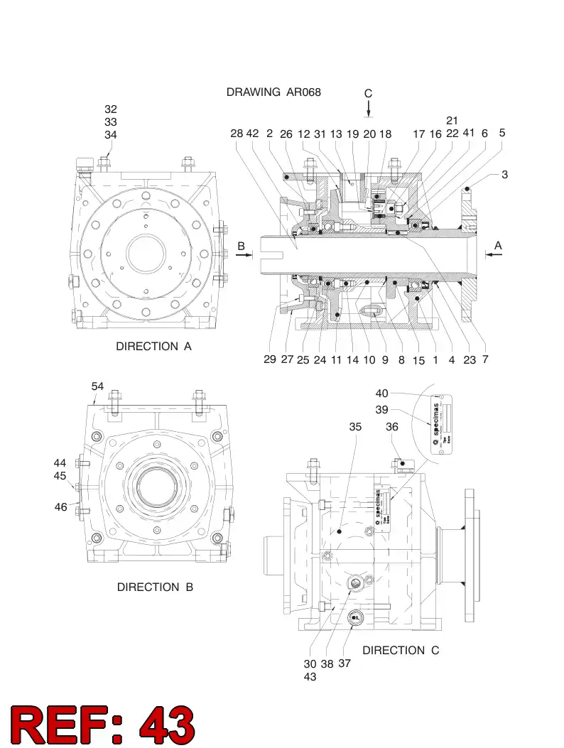55052998 550 529 98 BASE SEAL - Sandvik Technical Drawing