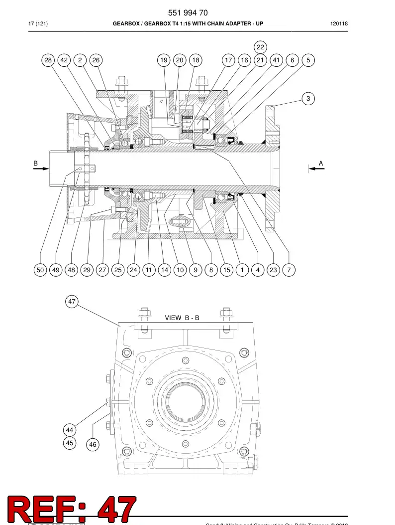 55053001 550 530 01 Plate, Gasket - Sandvik Technical Drawing