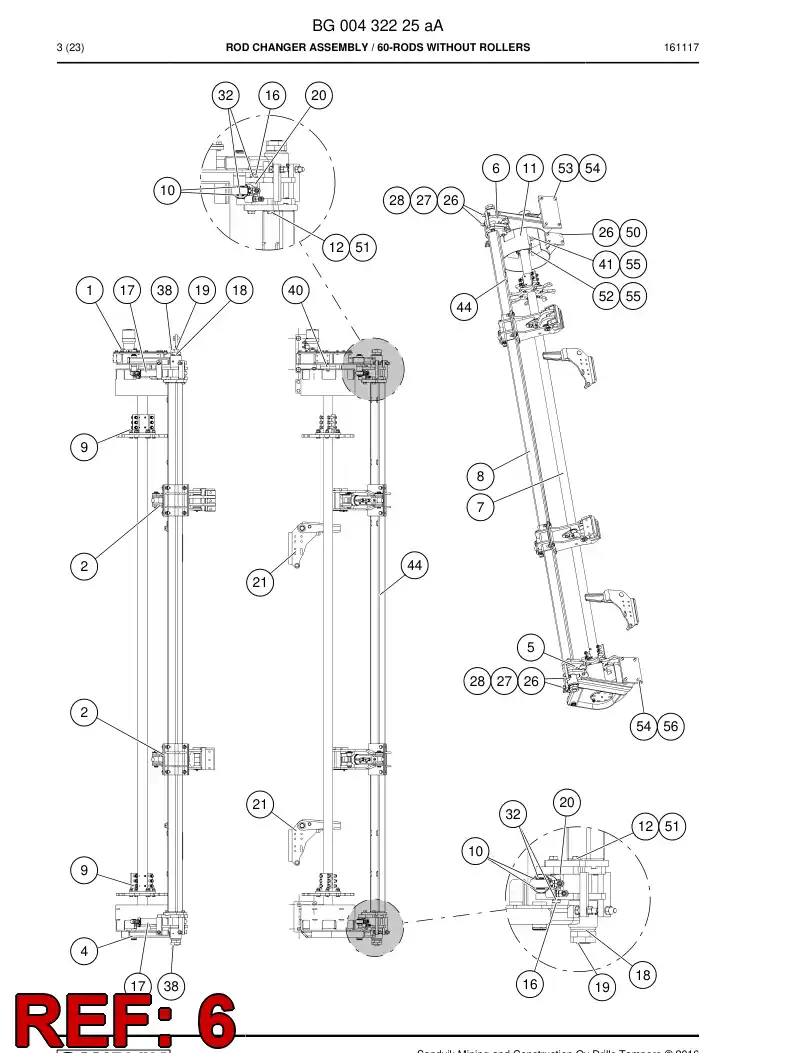 55053029 550 530 29 Swing arm - Sandvik Technical Drawing