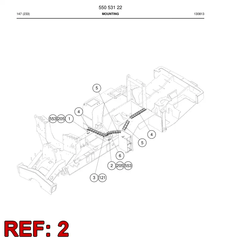 55053106 550 531 06 Bracket - Sandvik Technical Drawing