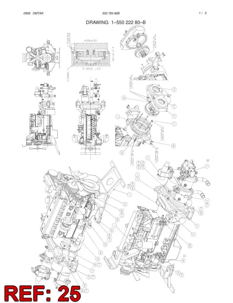 55053116 550 531 16 HYDRAULIC PUMP ASSEMBLY - Sandvik Technical Drawing