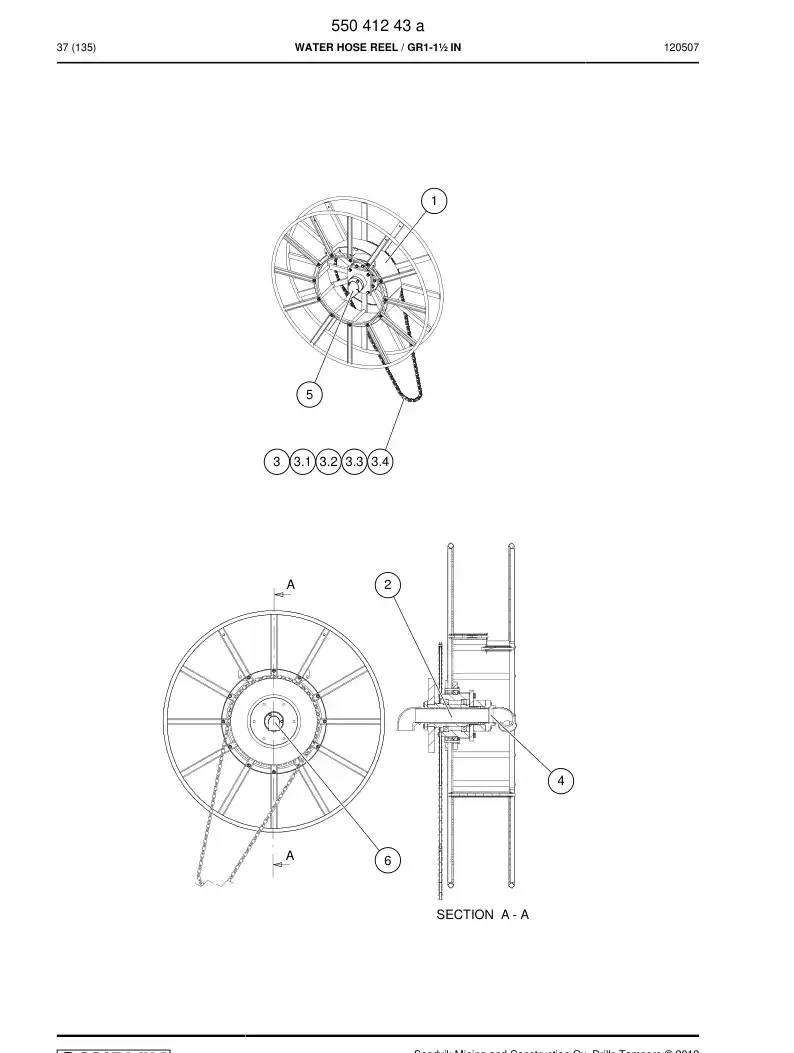 55053144a 550 531 44a CORRENTE - Sandvik Technical Drawing