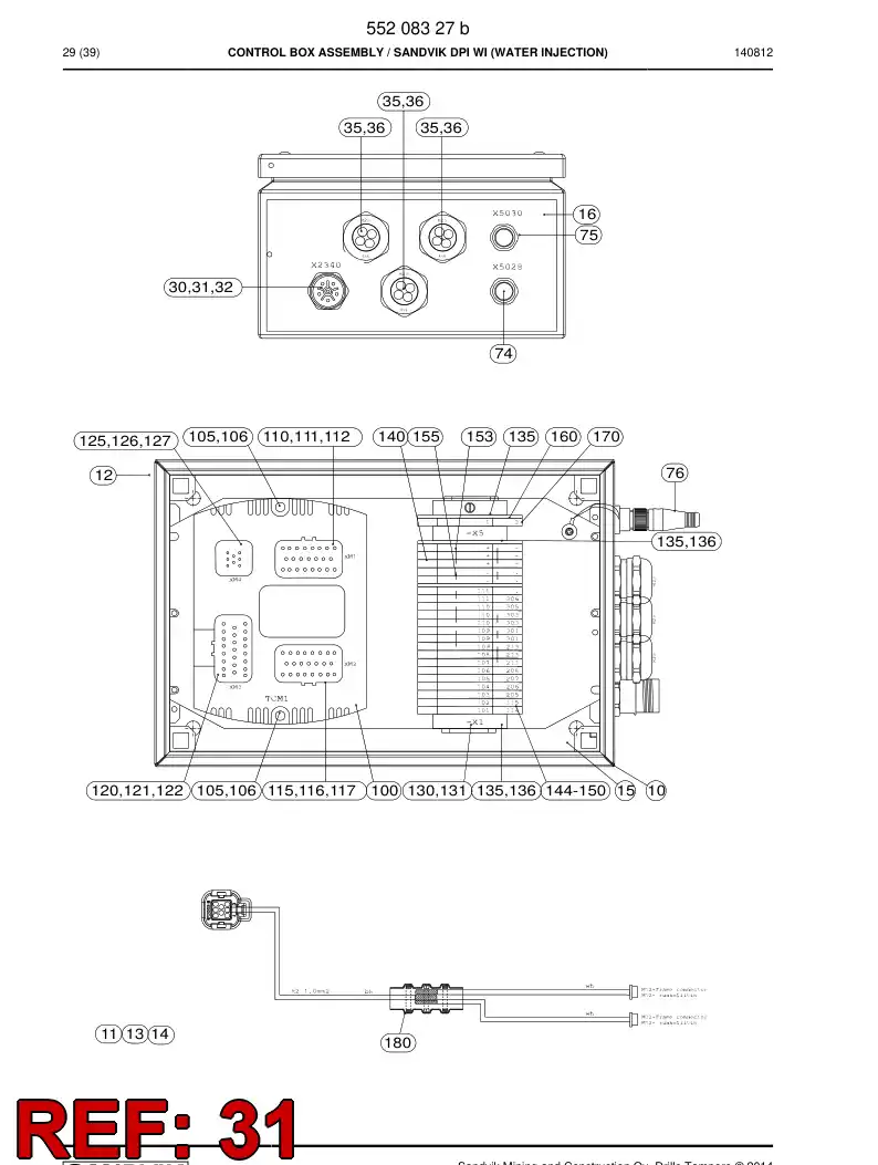 55053173a 550 531 73a Connector part - Sandvik Technical Drawing