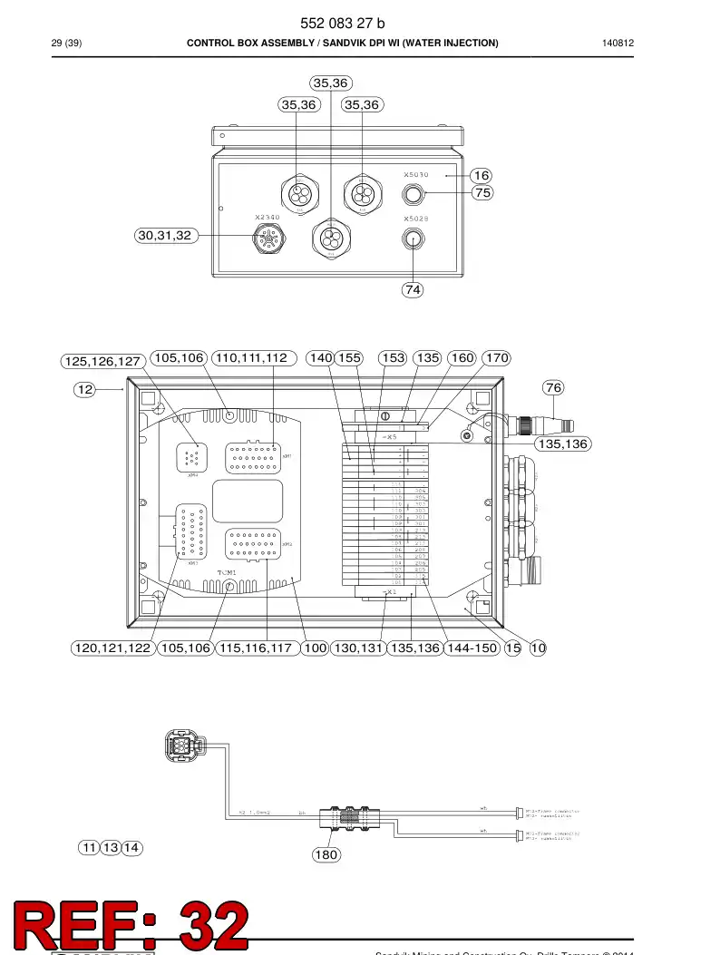 55053176a 550 531 76a Contact, Male - Sandvik Technical Drawing