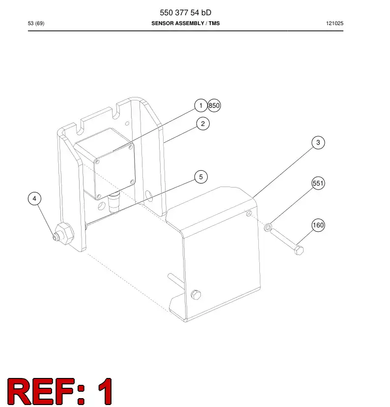 55053249 550 532 49 Sensor, Angle - Sandvik Technical Drawing