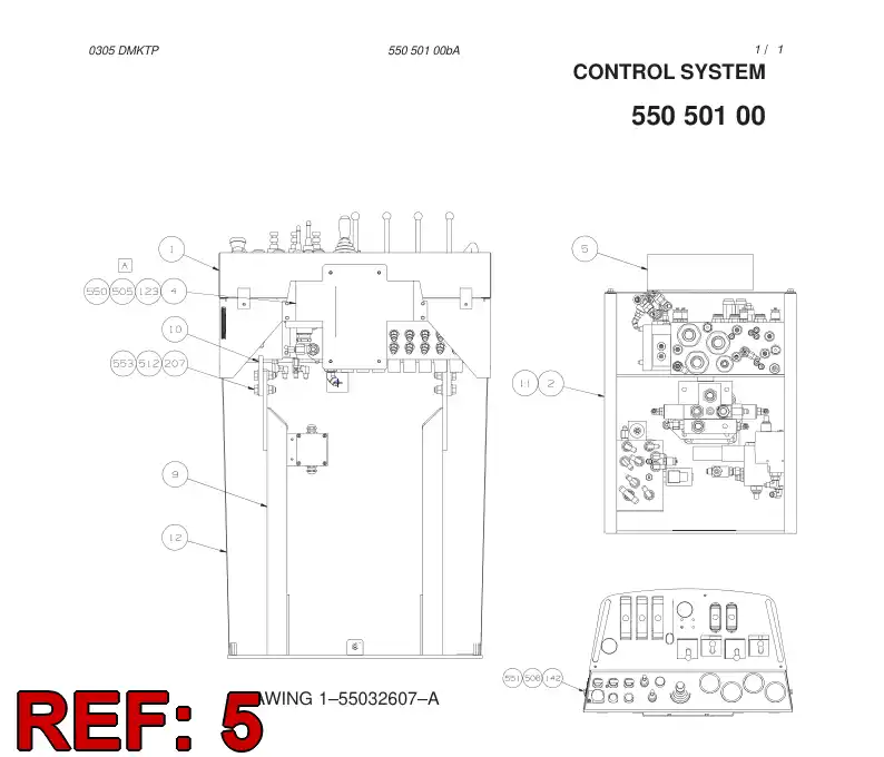 55053271 550 532 71 CONTROL ASSEMBLY - Sandvik Technical Drawing
