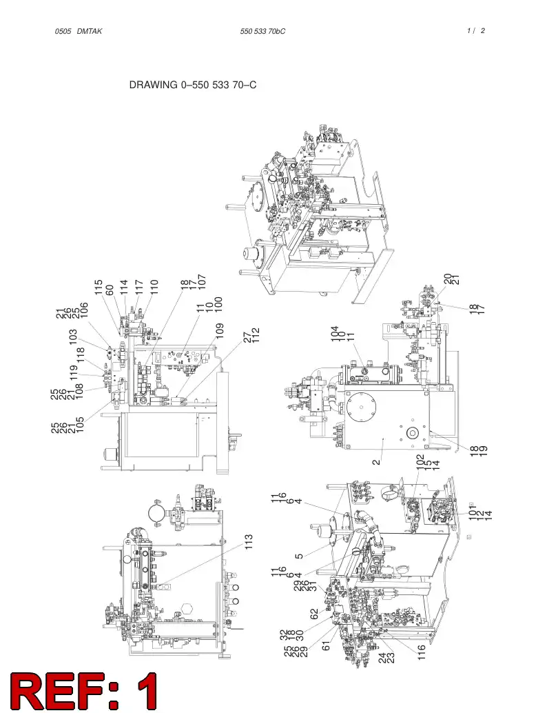 55053371 550 533 71 VALVE KIT - Sandvik Technical Drawing