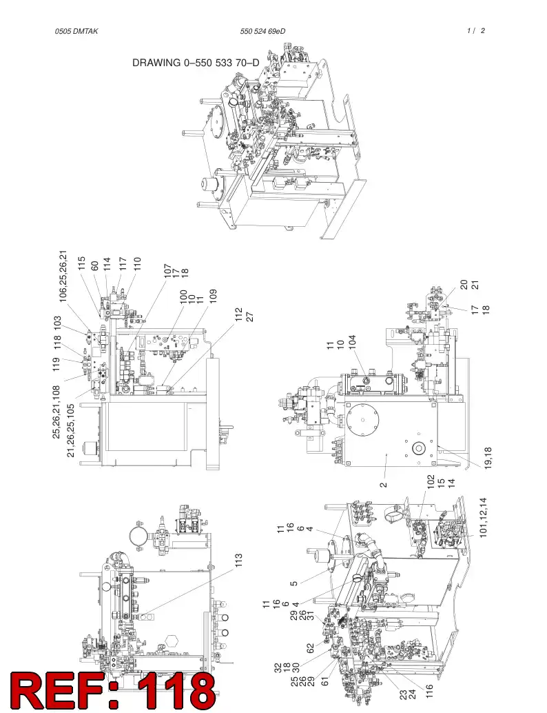 55053394 550 533 94 VALVE ASSEMBLY - Sandvik Technical Drawing