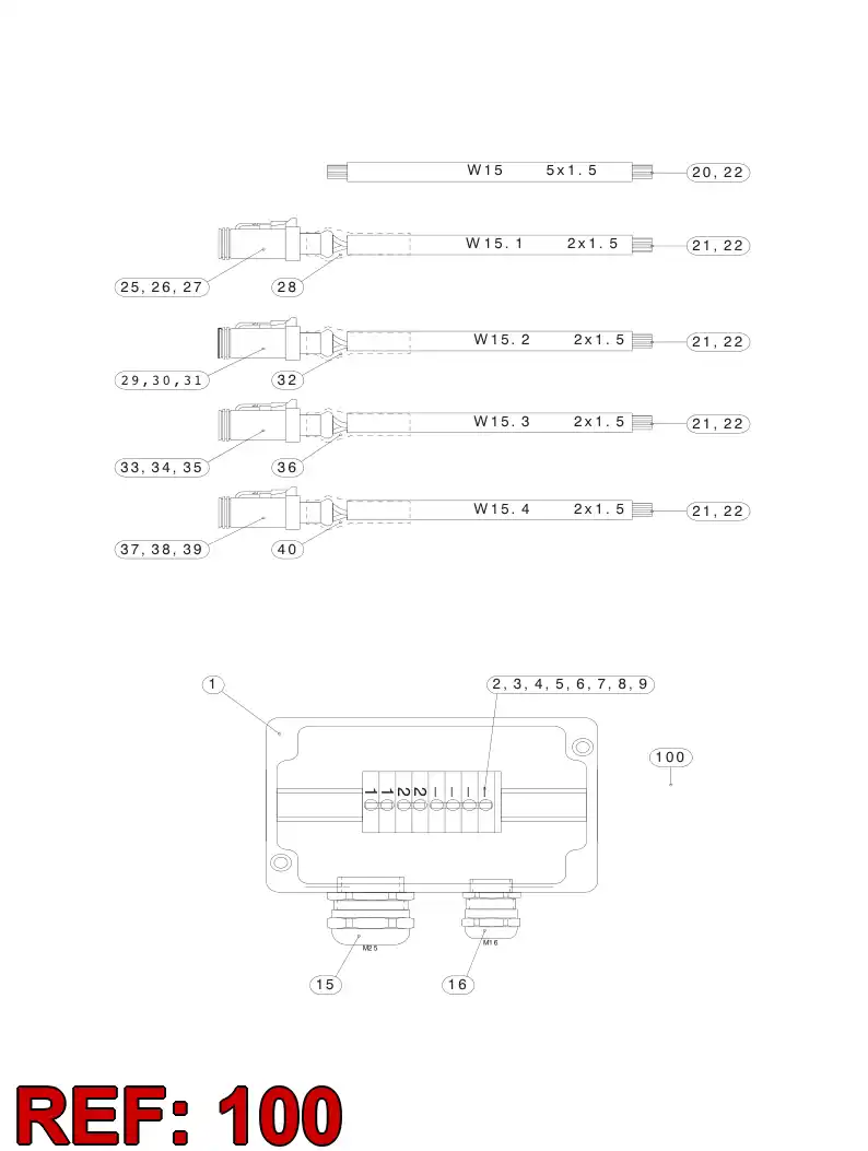 55053426 550 534 26 WIRING INSTRUCTION - Sandvik Technical Drawing