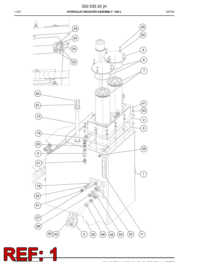 55053527a 550 535 27a Welding assembly - Sandvik Technical Drawing