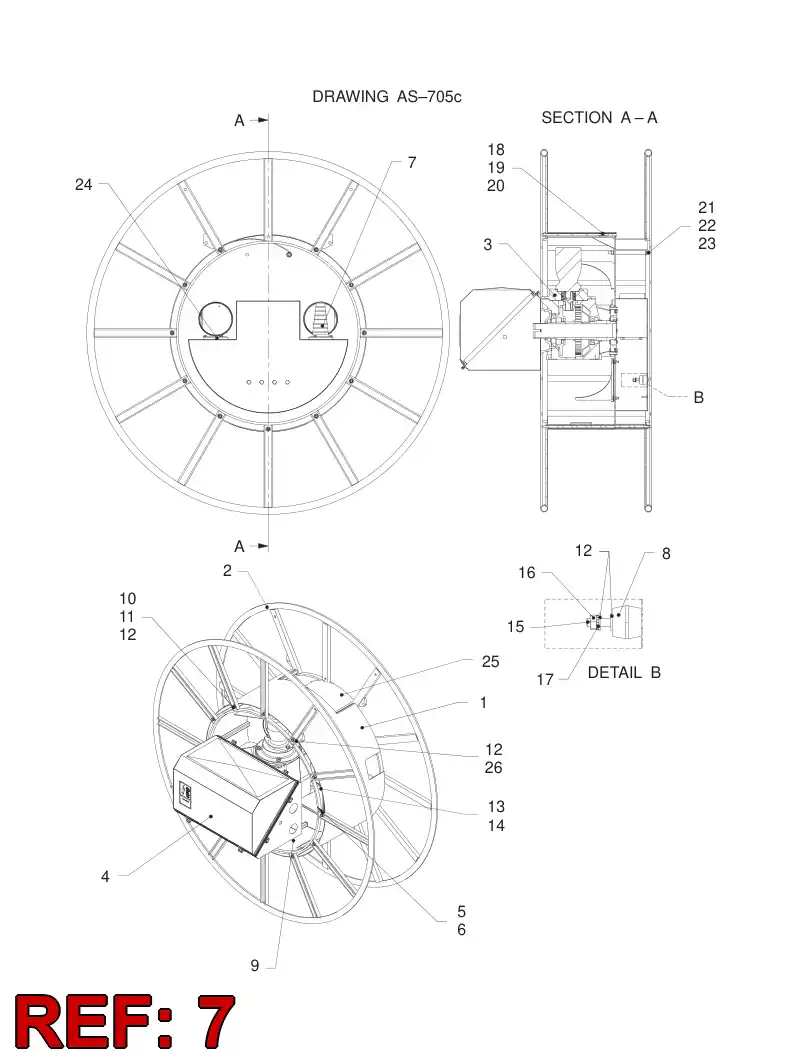 55053563 550 535 63 CABLE GLAND SET - Sandvik Technical Drawing