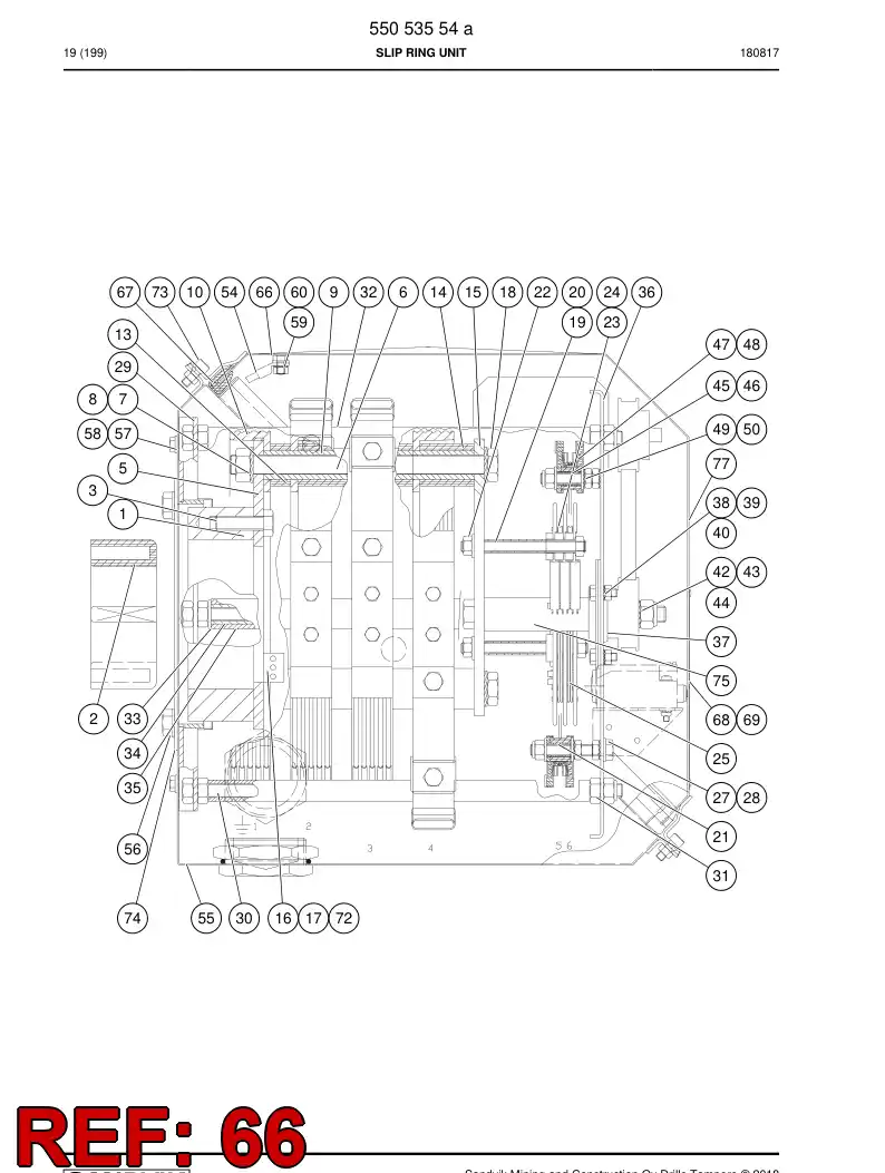 55053585 550 535 85 Seal - Sandvik Technical Drawing