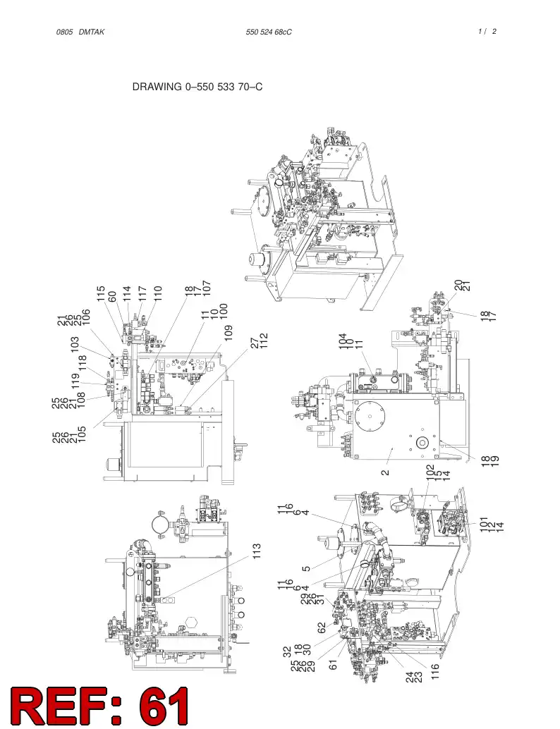 55053586 550 535 86 BRACKET - Sandvik Technical Drawing