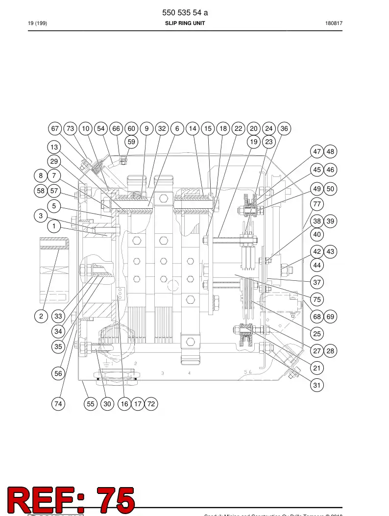 55053591 550 535 91 Seal - Sandvik Technical Drawing