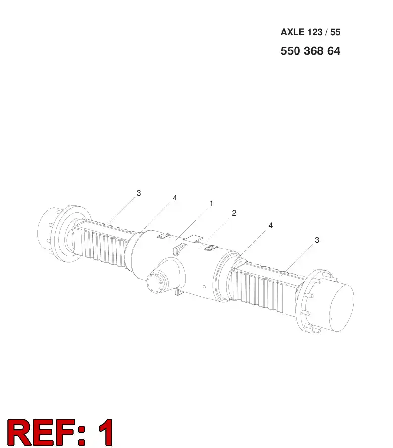 55053611 550 536 11 DIFFERENTIAL CASE ASSEMBLY - Sandvik Technical Drawing